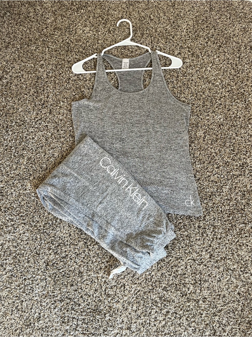 Calvin Klein Heather Gray Tank Top and Lounge Jogger Sleep Set